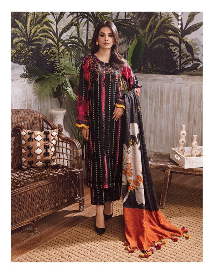 Eid Dress For Womens - Pakistani Embroidered Khaddar Ramadan Partywear Festival Suits Eid Salwar Kameez Suits in Large Size