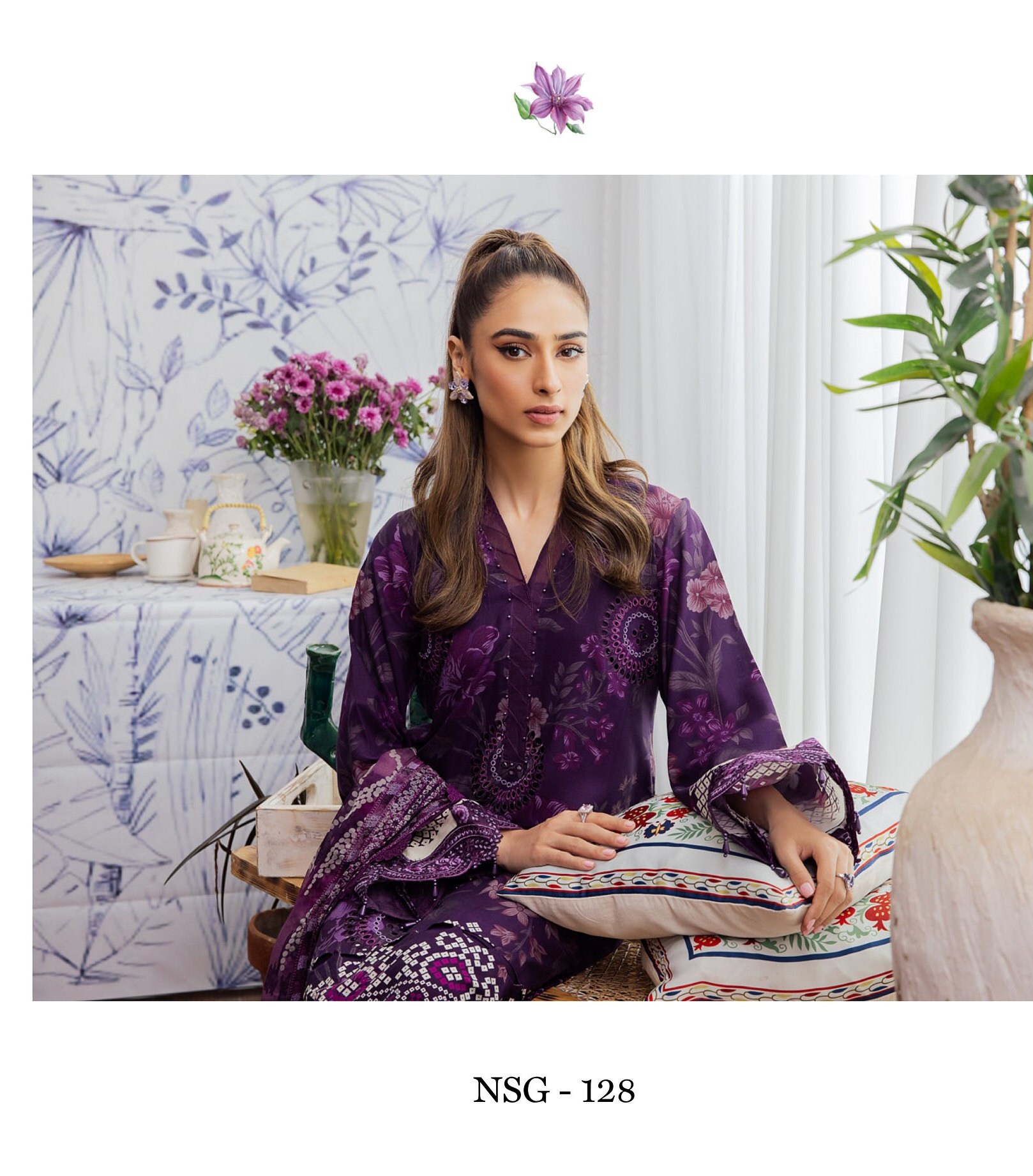Eid Dress For Womens - Pakistani Embroidered Linen Ramadan Partywear Festival Suits Salwar Kameez Suit In Large Size