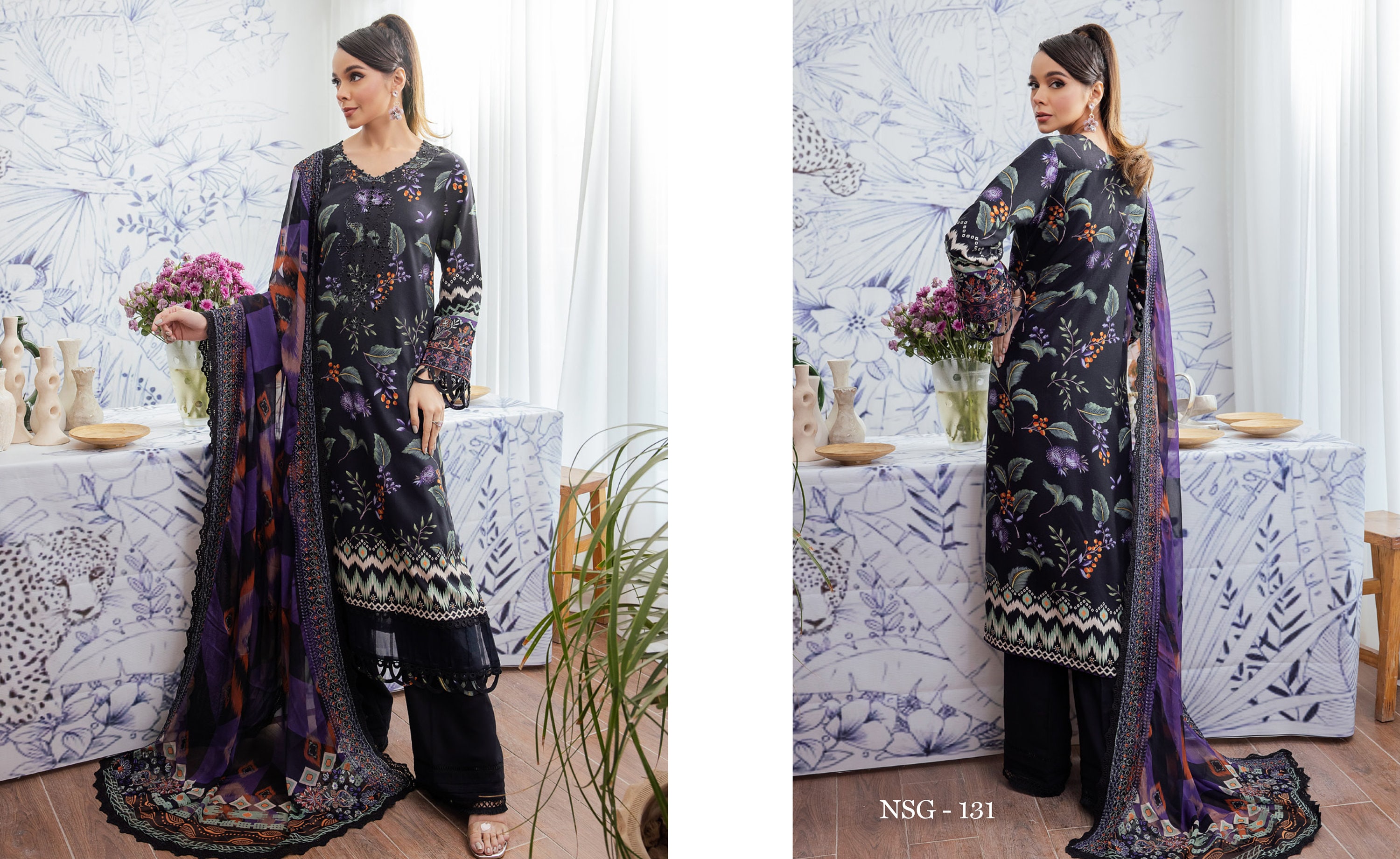 Eid Dress For Womens - Pakistani Embroidered Linen Ramadan Partywear Festival Suits Salwar Kameez Suit In Large Size
