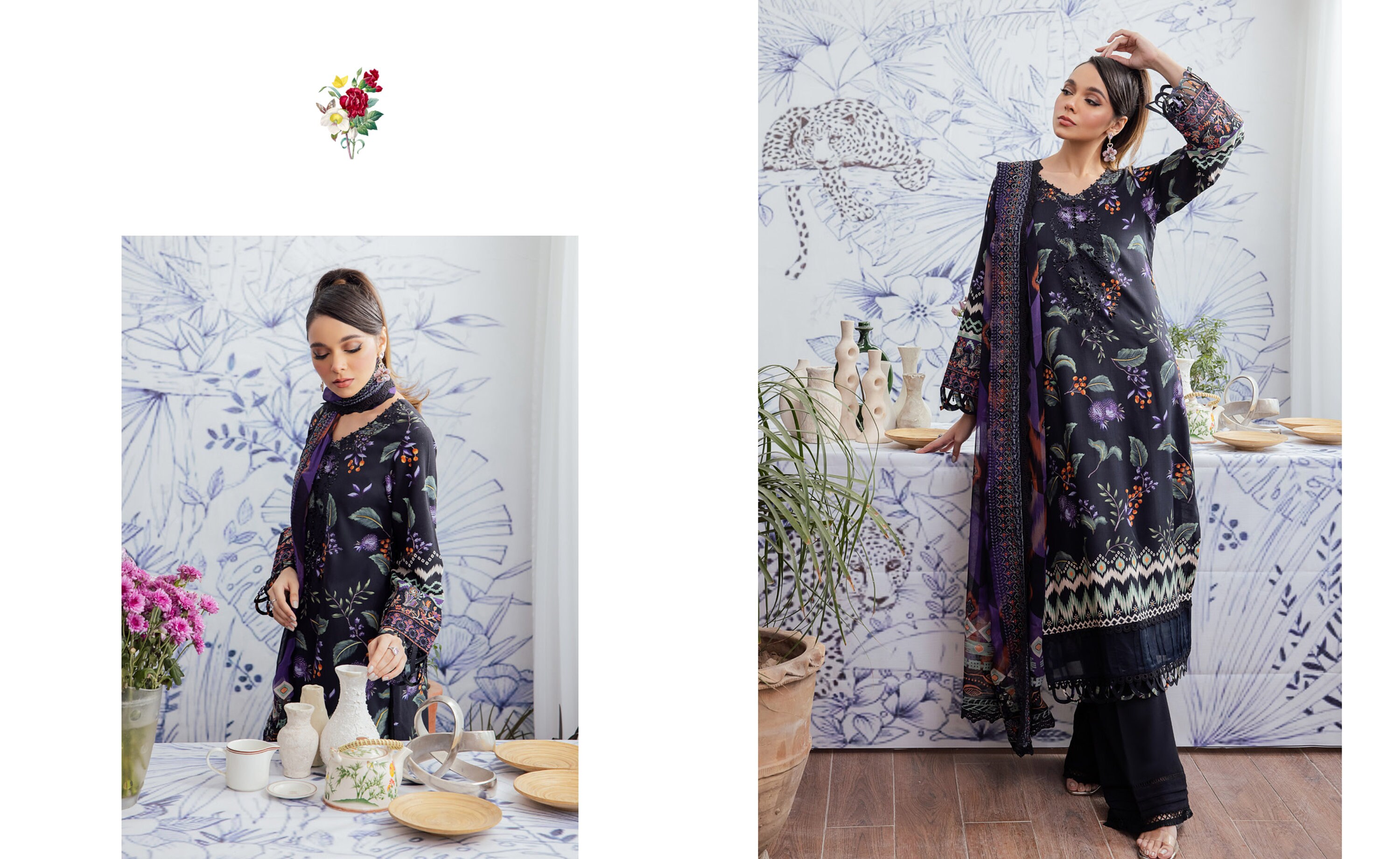 Eid Dress For Womens - Pakistani Embroidered Linen Ramadan Partywear Festival Suits Salwar Kameez Suit In Large Size