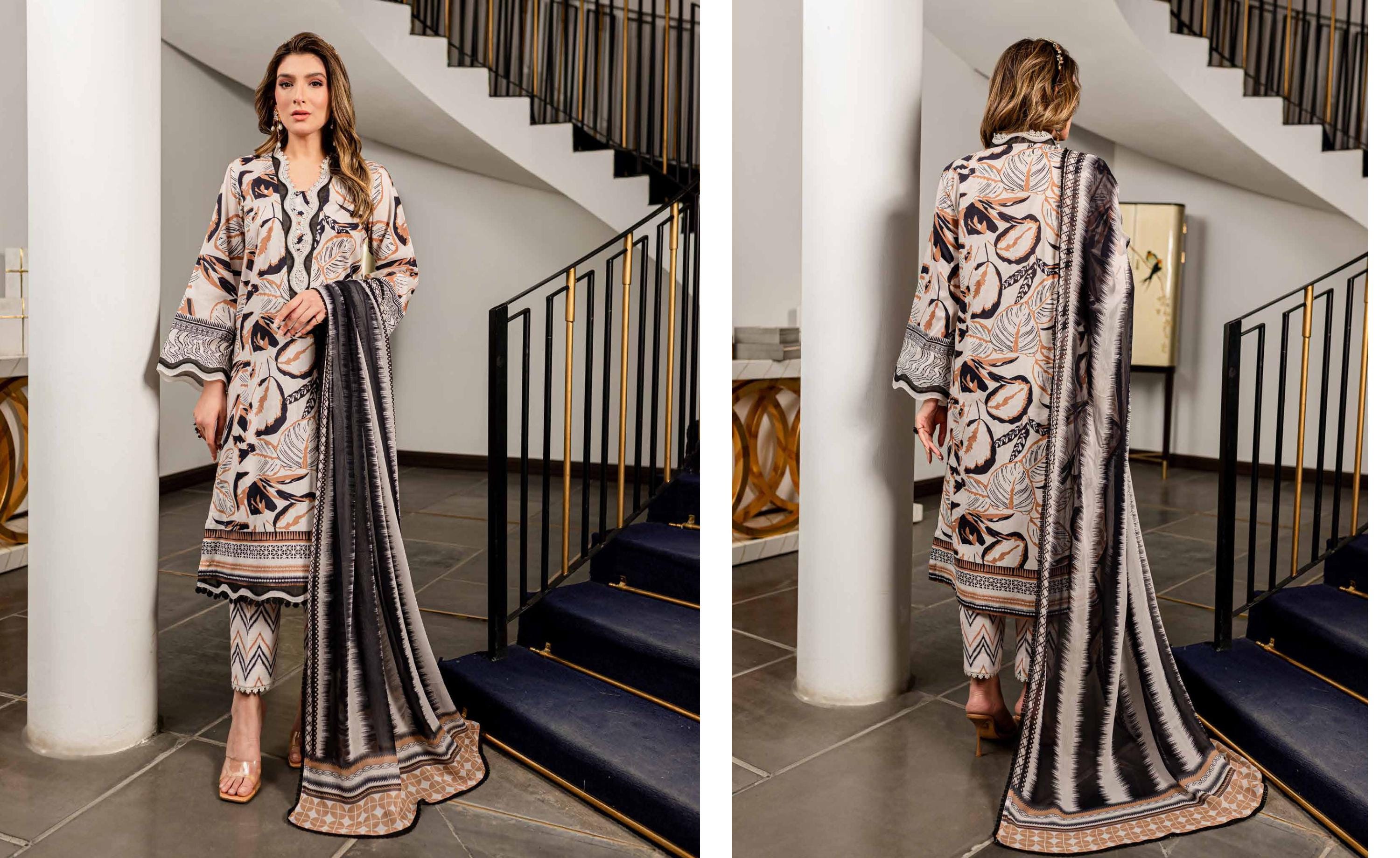 Eid Dress For Womens - Pakistani Printed Lawn Ramadan Partywear Festival Suits In Medium Size