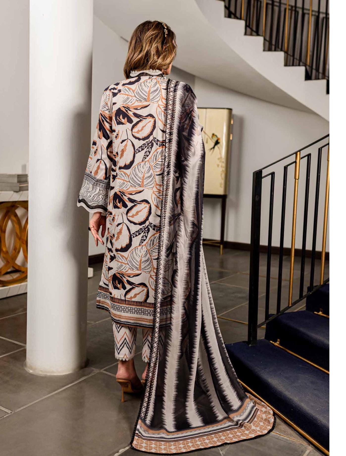 Eid Dress For Womens - Pakistani Printed Lawn Ramadan Partywear Festival Suits In Medium Size
