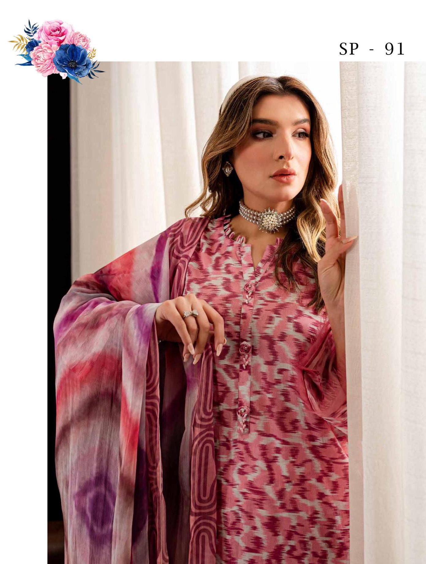 Eid Dress For Womens - Pakistani Printed Lawn Ramadan Partywear Festival Suits In Medium Size