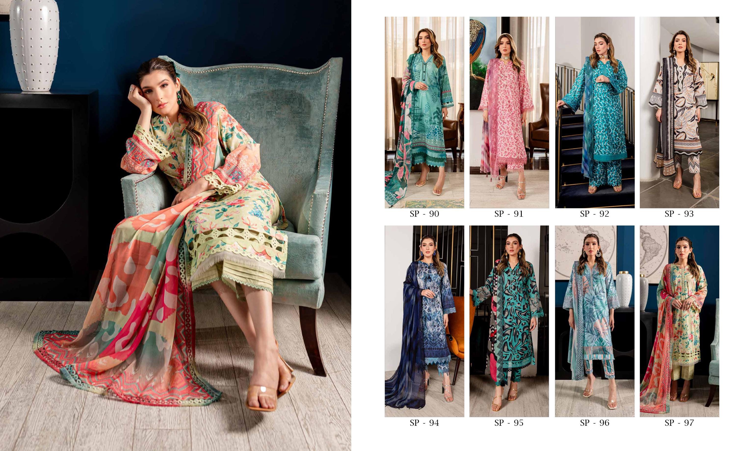 Eid Dress For Womens - Pakistani Printed Lawn Ramadan Partywear Festival Suits In Medium Size