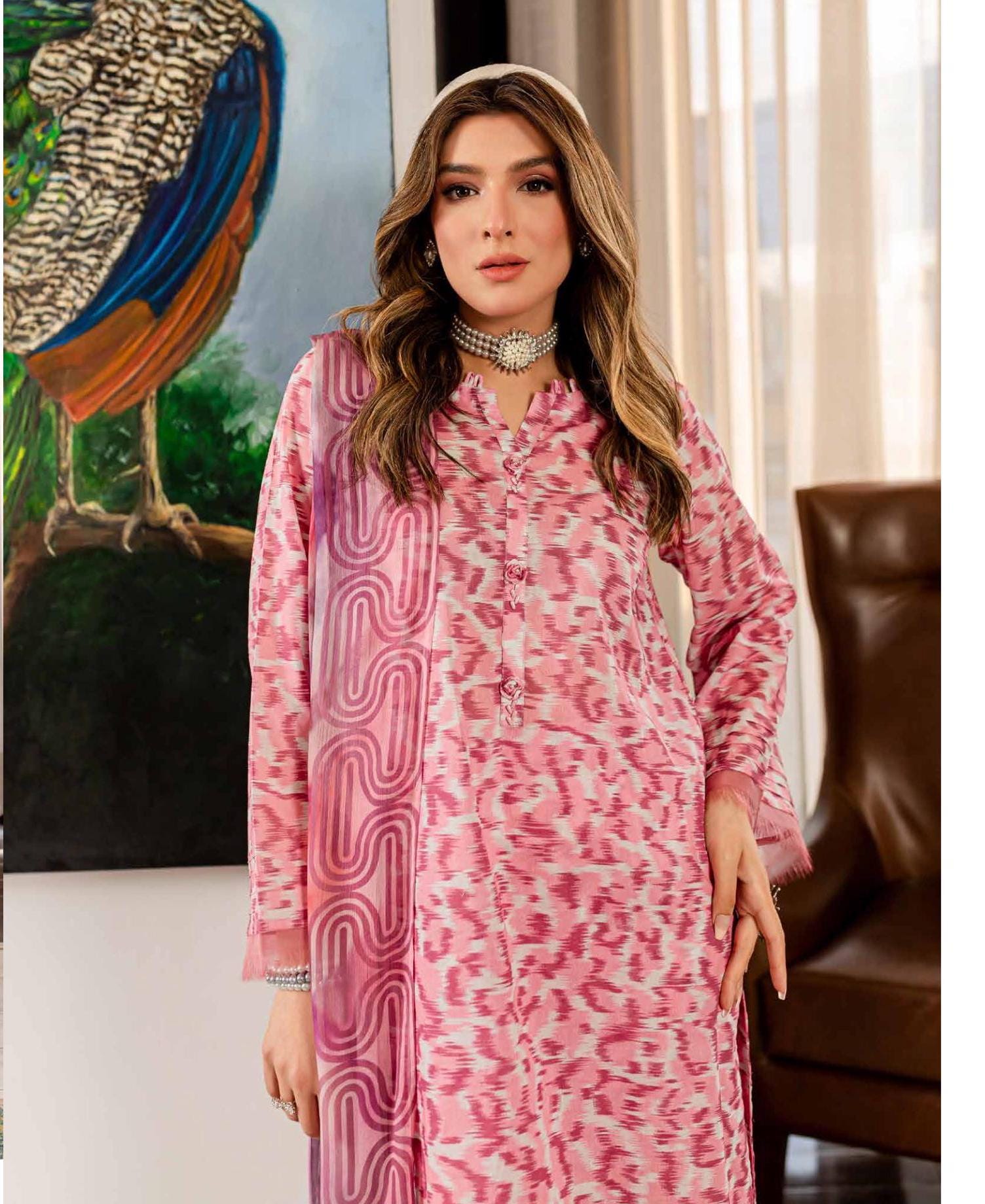 Eid Dress For Womens - Pakistani Printed Lawn Ramadan Partywear Festival Suits In Medium Size