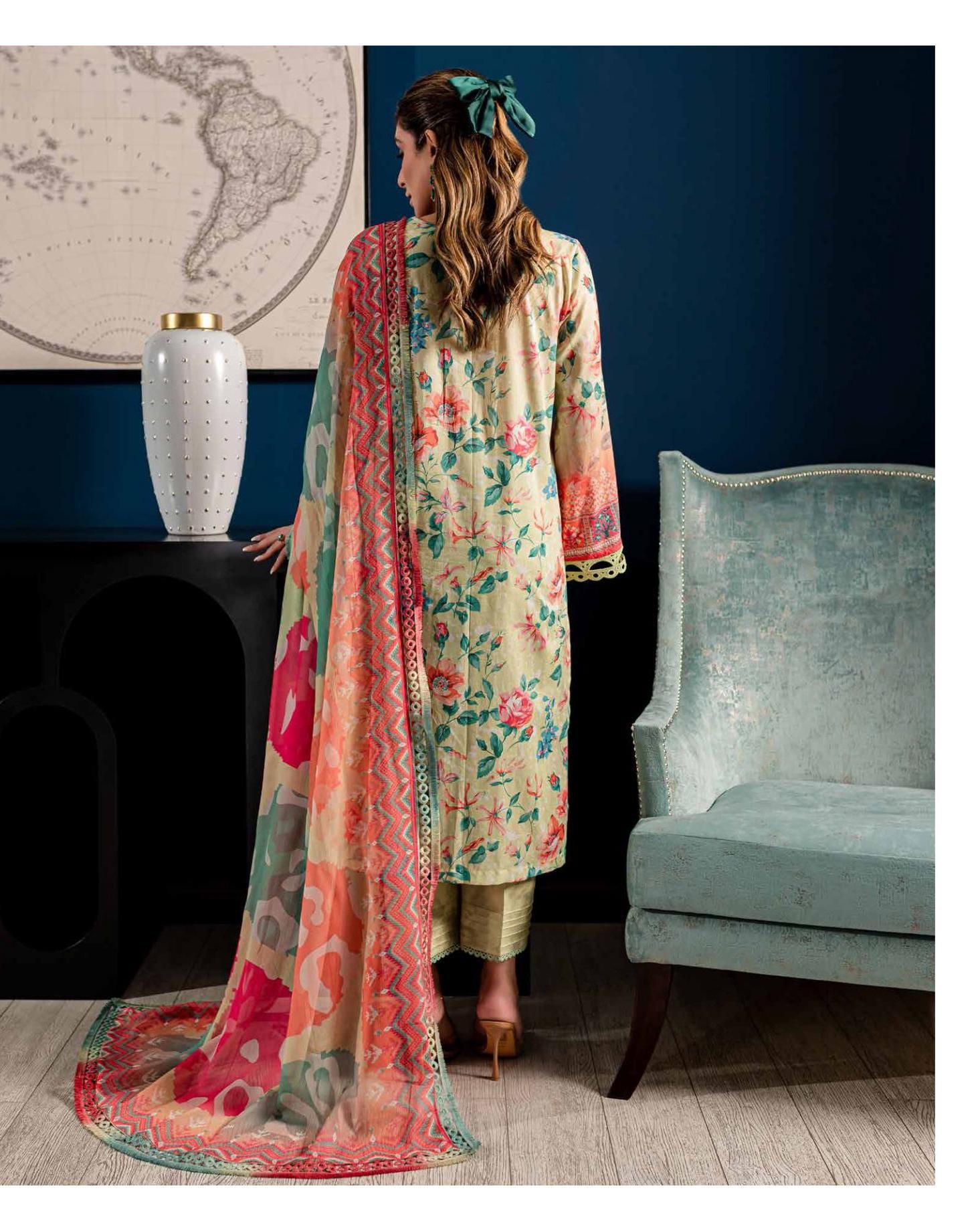 Eid Dress For Womens - Pakistani Printed Lawn Ramadan Partywear Festival Suits In Medium Size