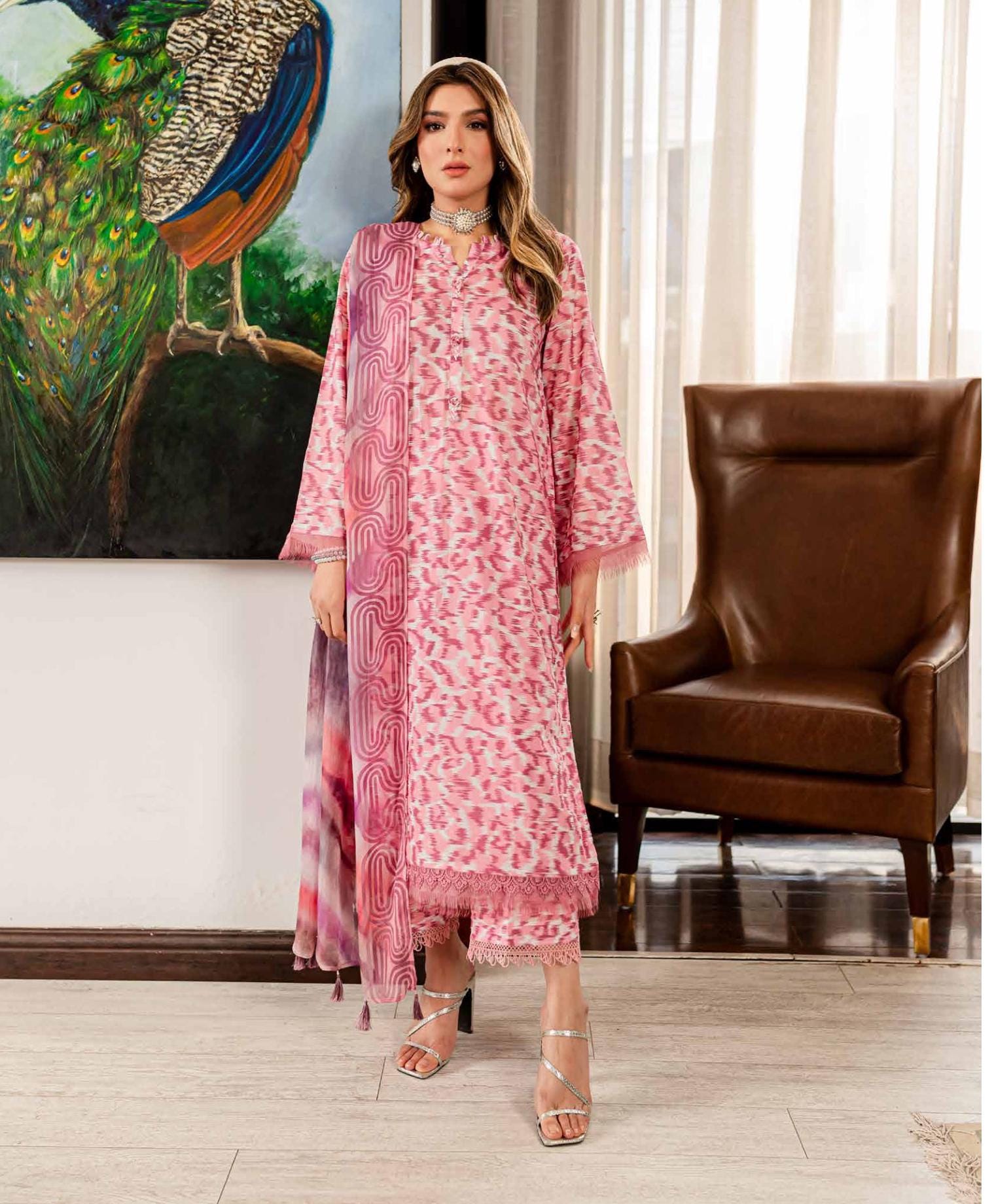 Eid Dress For Womens - Pakistani Printed Lawn Ramadan Partywear Festival Suits In Medium Size