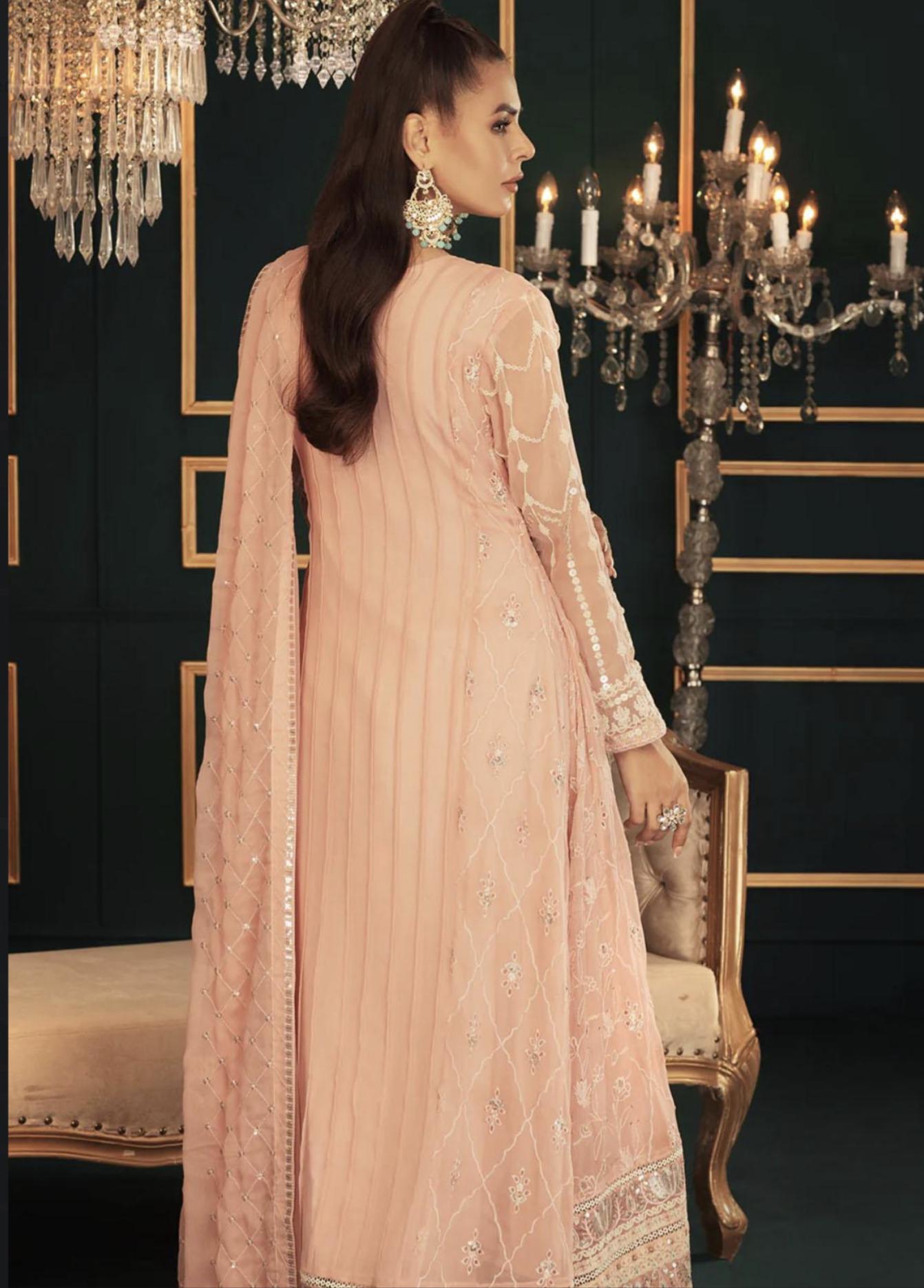 Eid Dress For Womens – Wedding Festival Salwar Kameez Suits Embroidered Chiffon Pakistani Eid Partywear Suit  In Medium & Large Size