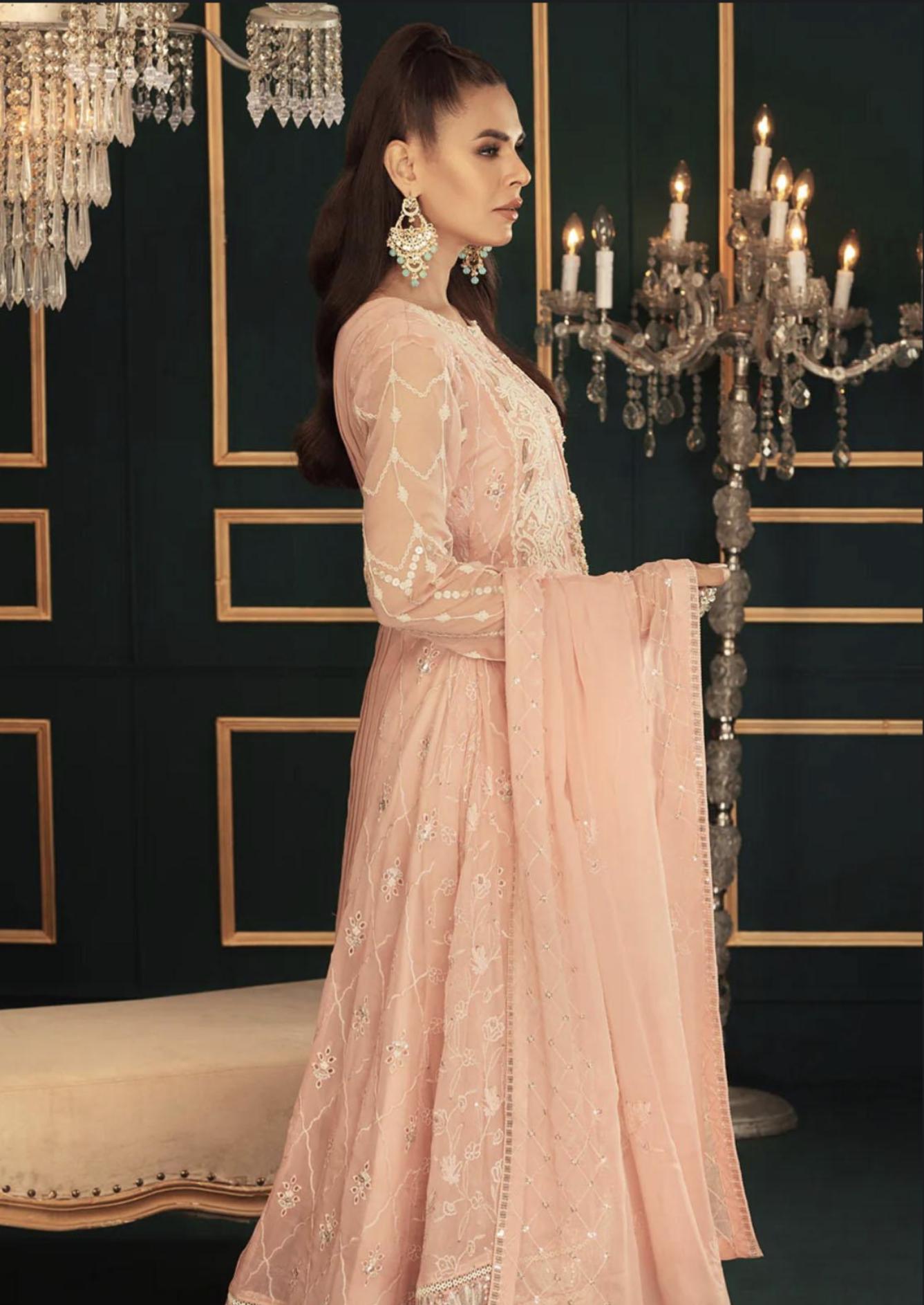 Eid Dress For Womens – Wedding Festival Salwar Kameez Suits Embroidered Chiffon Pakistani Eid Partywear Suit  In Medium & Large Size