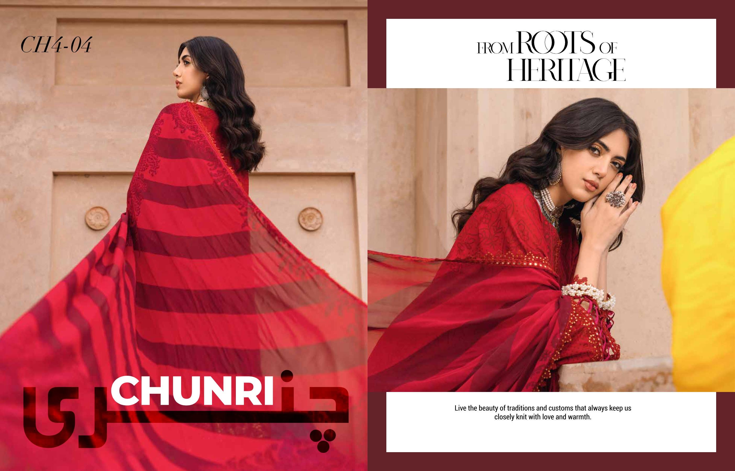 Eid Dress For Womens - Pakistani Embroidered Lawn Ramadan Partywear Festival Suits Printed Chunri Dress