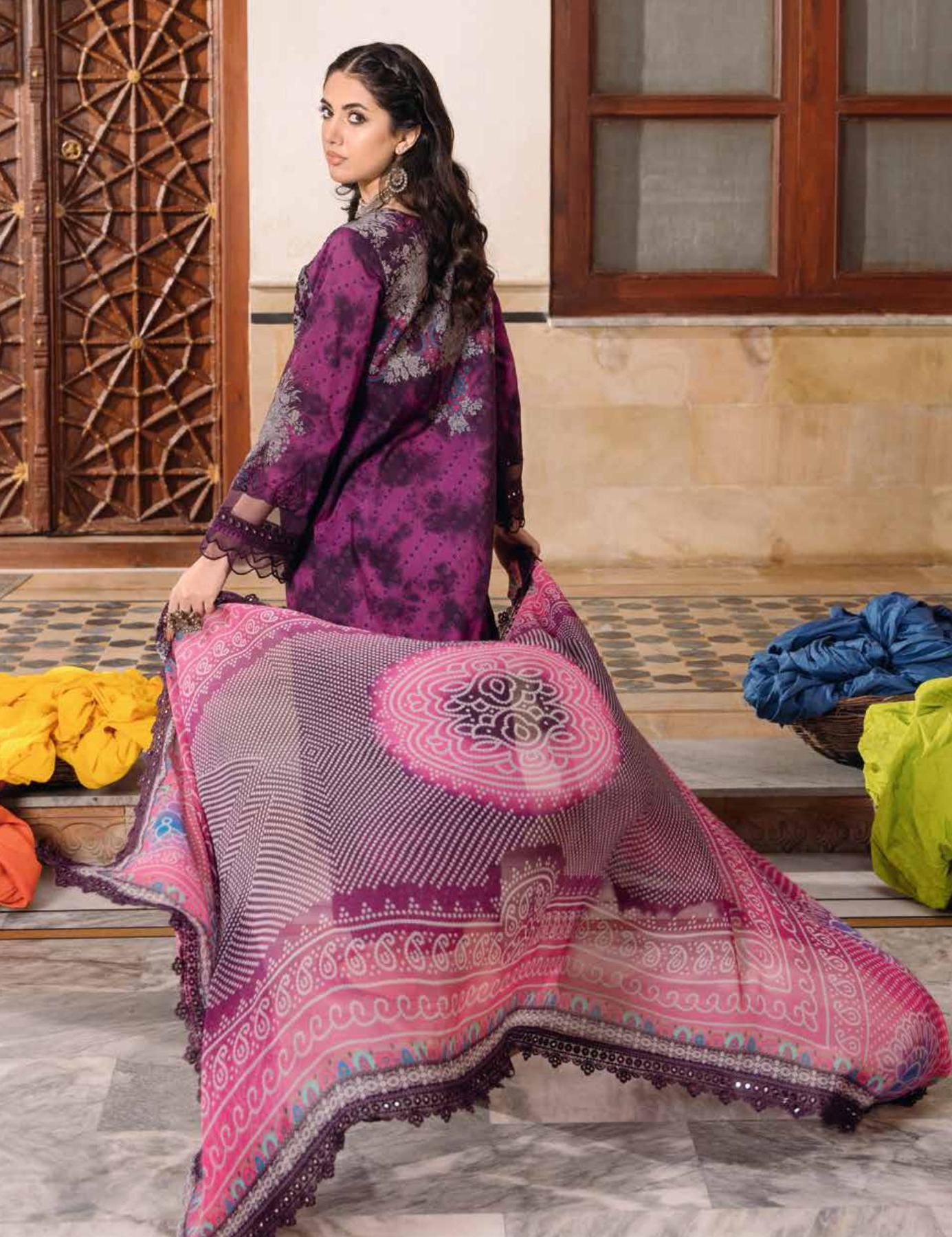 Eid Dress For Womens - Pakistani Embroidered Lawn Ramadan Partywear Festival Suits Printed Chunri Dress