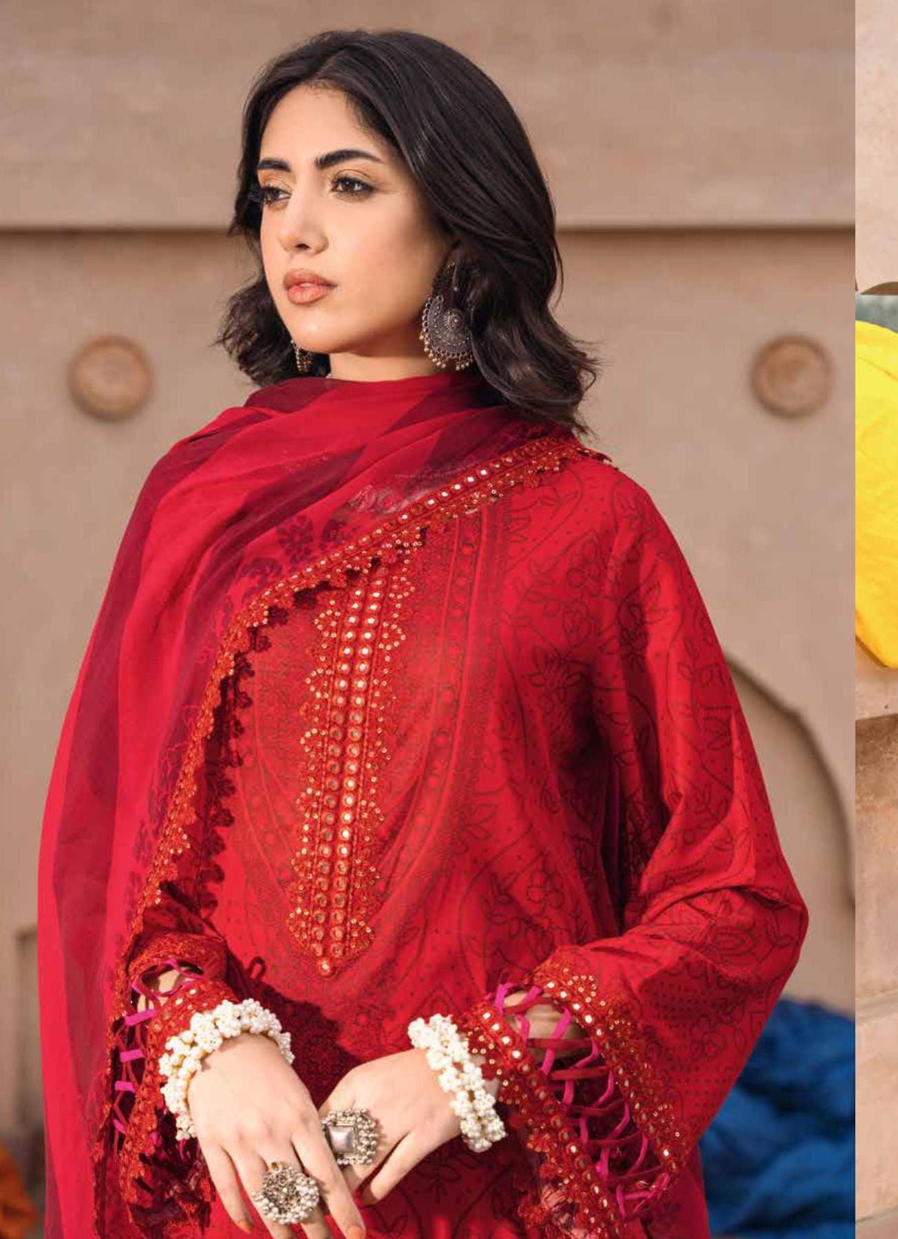 Eid Dress For Womens - Pakistani Embroidered Lawn Ramadan Partywear Festival Suits Printed Chunri Dress