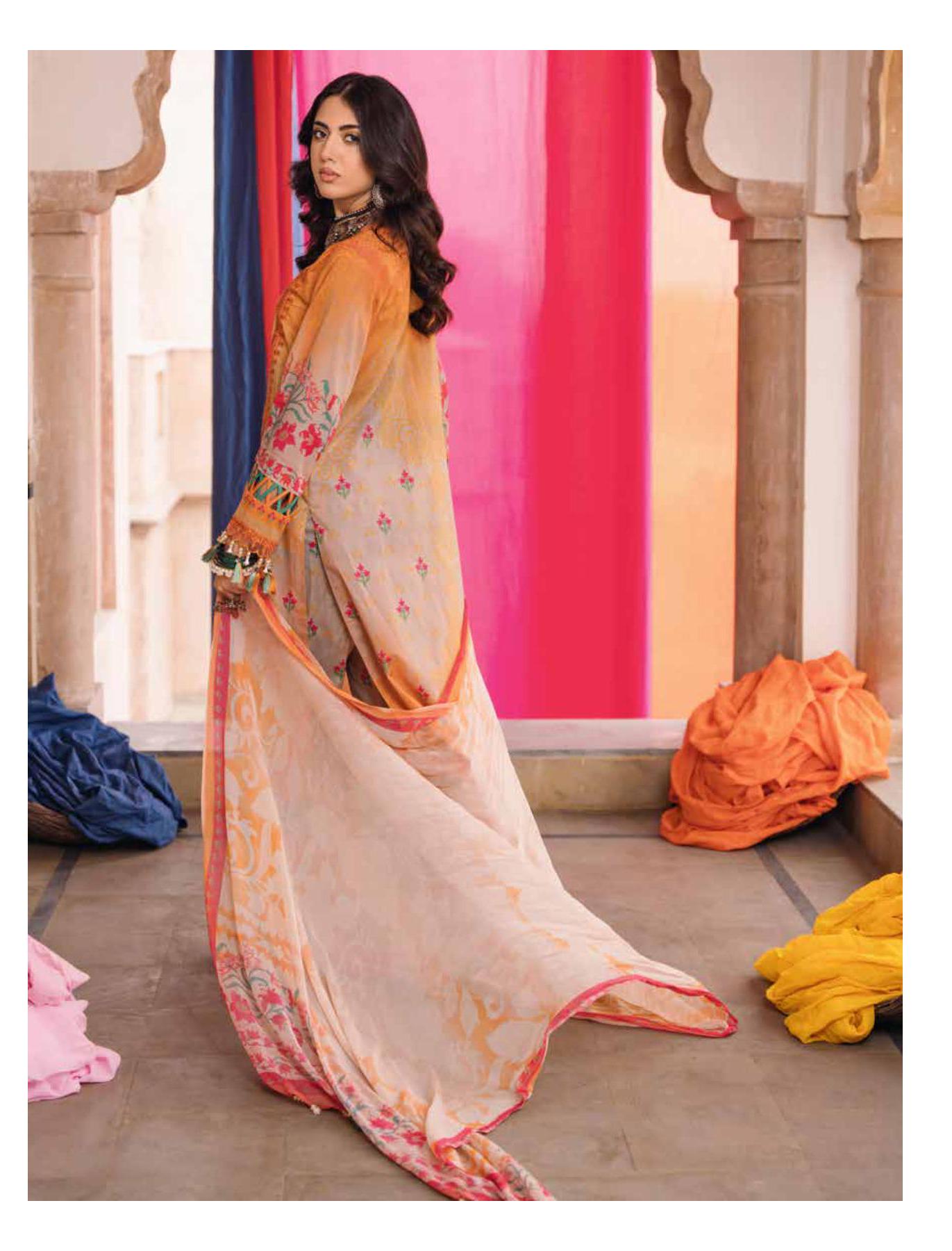 Eid Dress For Womens - Pakistani Embroidered Lawn Ramadan Partywear Festival Suits Printed Chunri Dress
