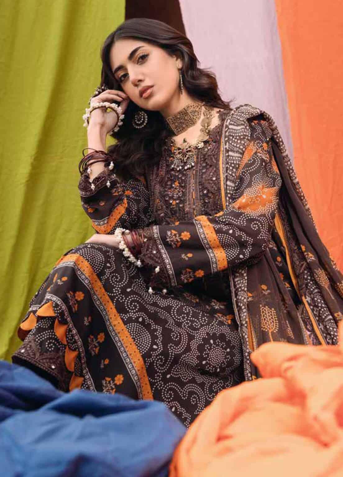 Eid Dress For Womens - Pakistani Embroidered Lawn Ramadan Partywear Festival Suits Printed Chunri Dress