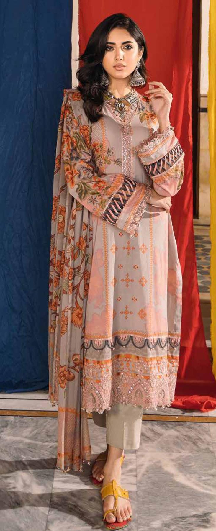 Eid Dress For Womens - Pakistani Embroidered Lawn Ramadan Partywear Festival Suits Printed Chunri Dress