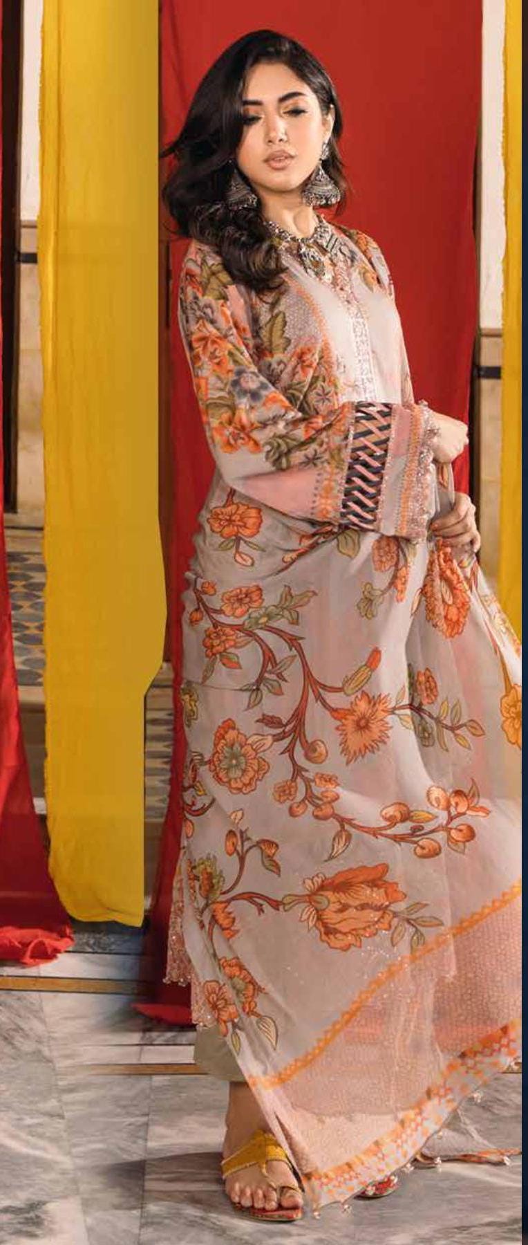 Eid Dress For Womens - Pakistani Embroidered Lawn Ramadan Partywear Festival Suits Printed Chunri Dress