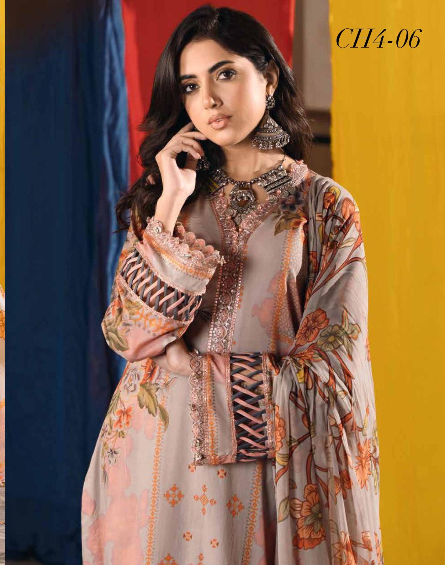 Eid Dress For Womens - Pakistani Embroidered Lawn Ramadan Partywear Festival Suits Printed Chunri Dress