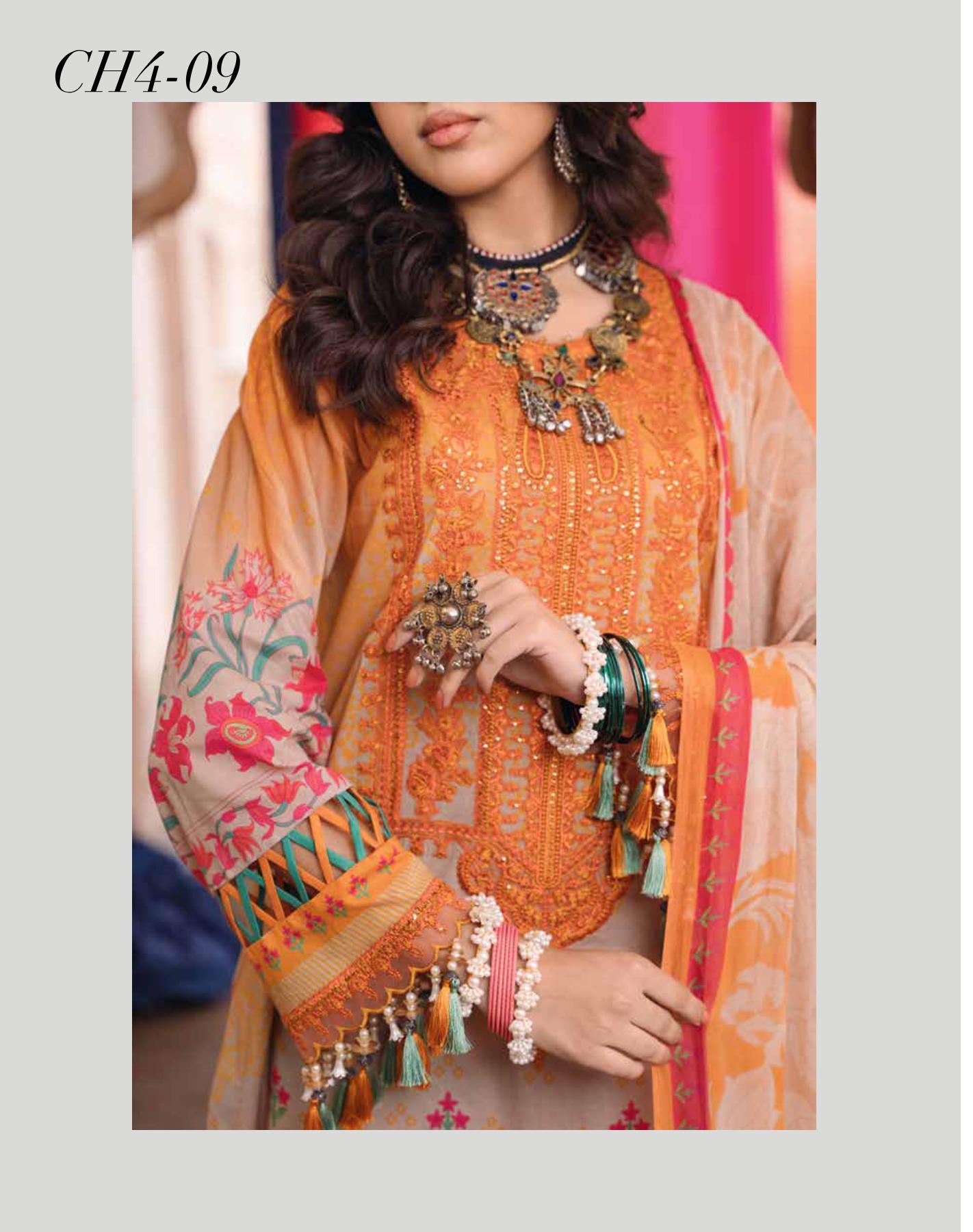 Eid Dress For Womens - Pakistani Embroidered Lawn Ramadan Partywear Festival Suits Printed Chunri Dress