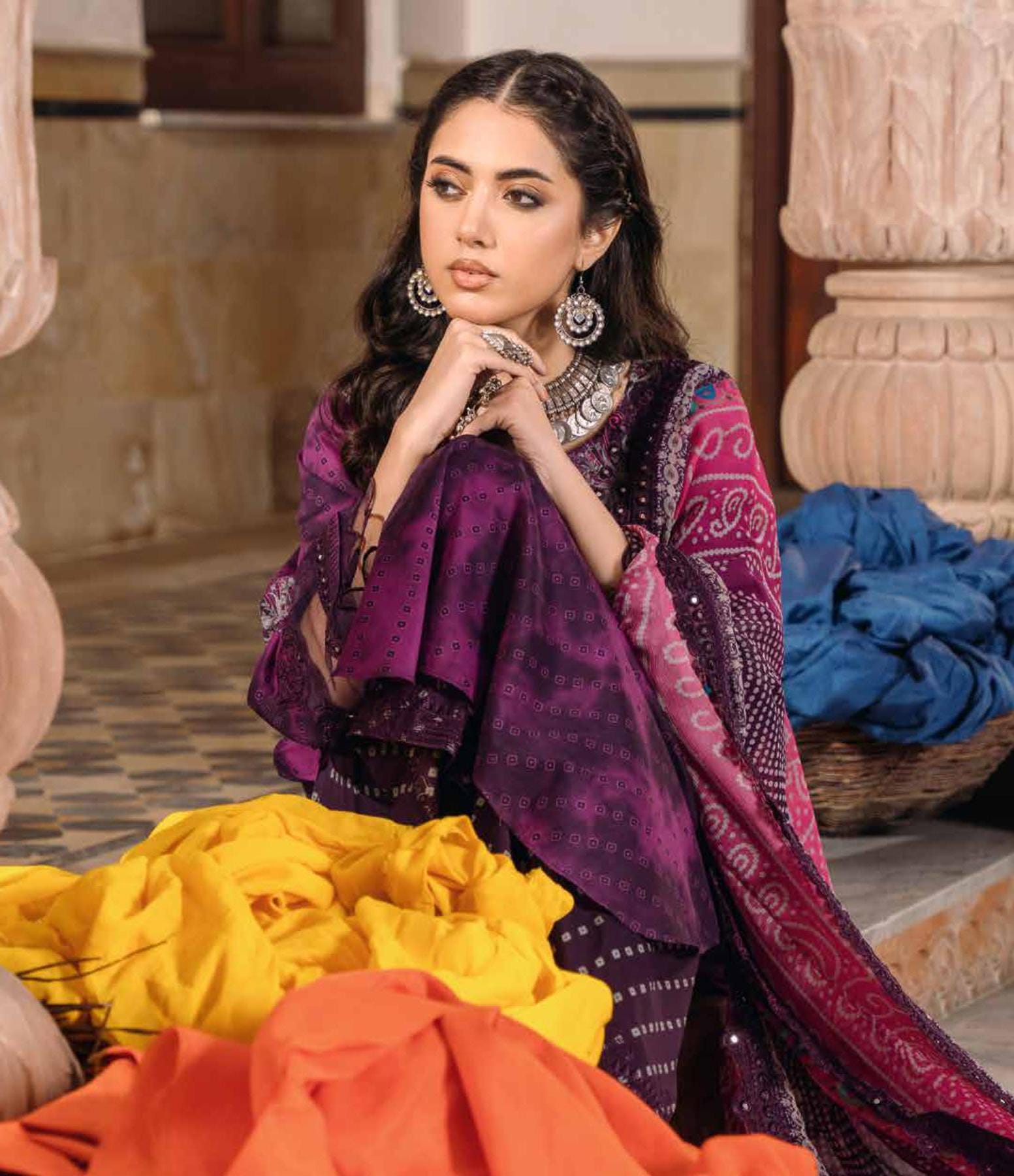 Eid Dress For Womens - Pakistani Embroidered Lawn Ramadan Partywear Festival Suits Printed Chunri Dress