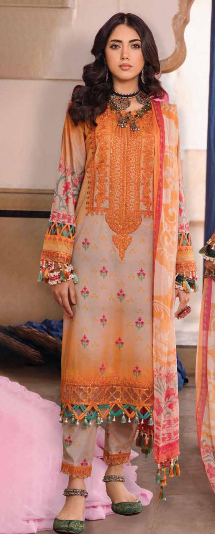 Eid Dress For Womens - Pakistani Embroidered Lawn Ramadan Partywear Festival Suits Printed Chunri Dress