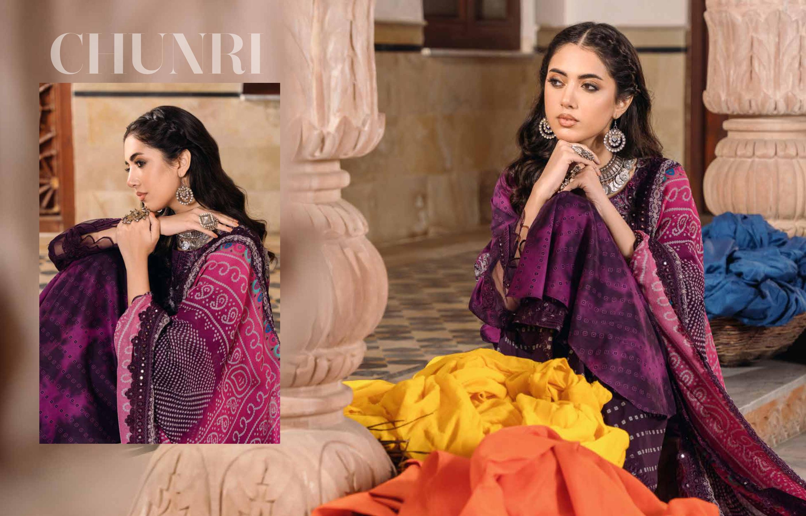 Eid Dress For Womens - Pakistani Embroidered Lawn Ramadan Partywear Festival Suits Printed Chunri Dress