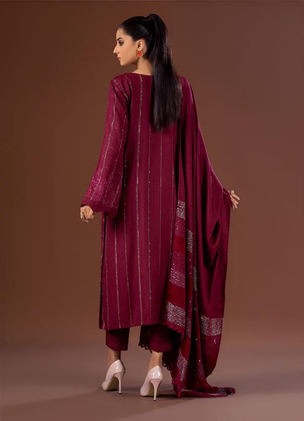 Eid Dress For Womens - Pakistani Embroidered Leather Peach - Ramadan Partywear Festival Suits in Large Size