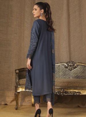 Eid Dress For Womens - Pakistani Embroidered Leather Peach - Ramadan Partywear Festival Suits in Large Size