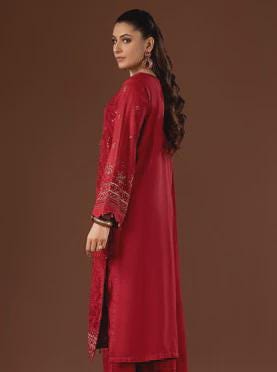 Eid Dress For Womens - Pakistani Embroidered Leather Peach - Ramadan Partywear Festival Suits in Large Size