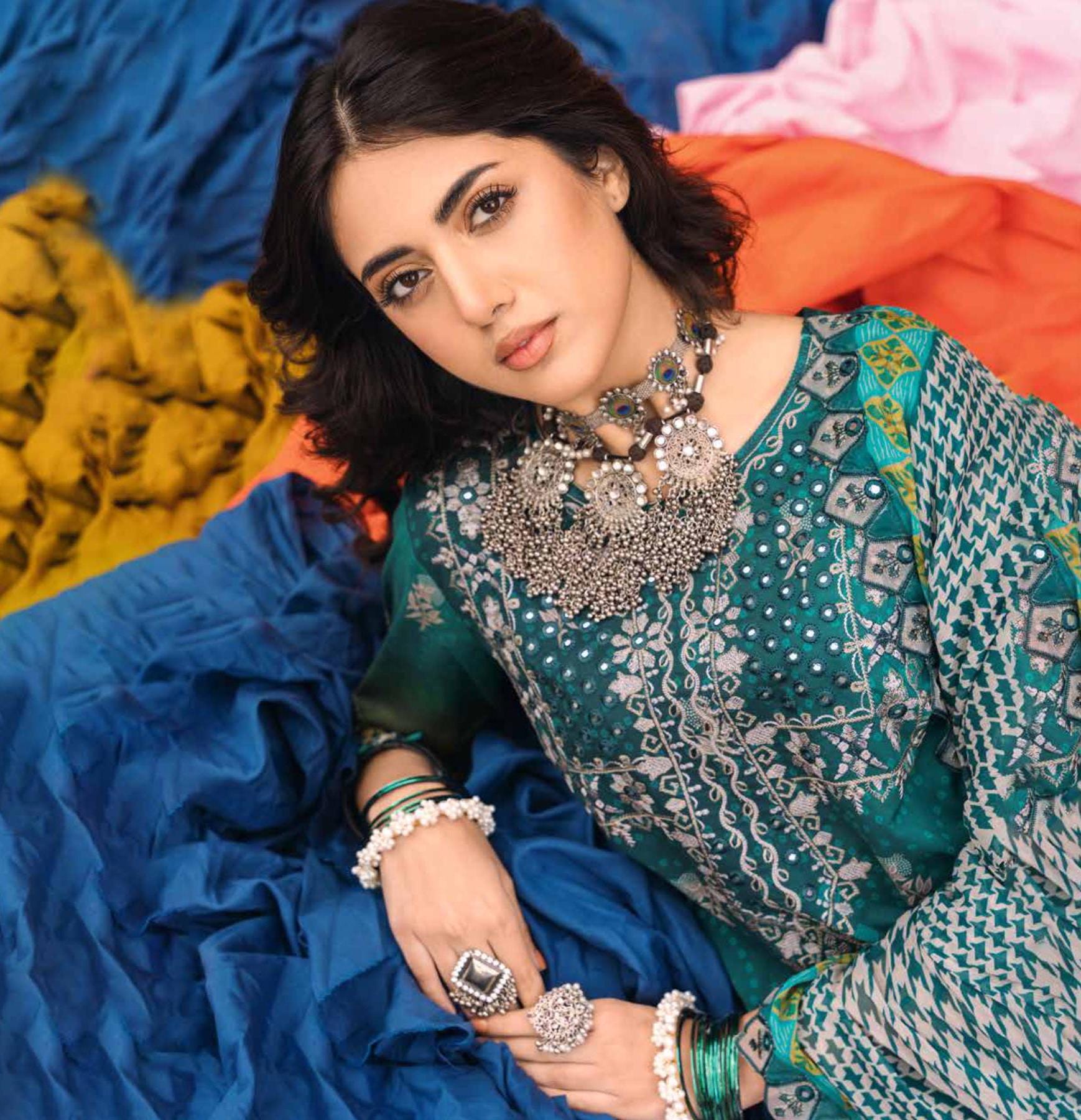 Eid Dress For Womens - Pakistani Embroidered Lawn Ramadan Partywear Festival Suits Printed Chunri Dress In Medium & Large Size