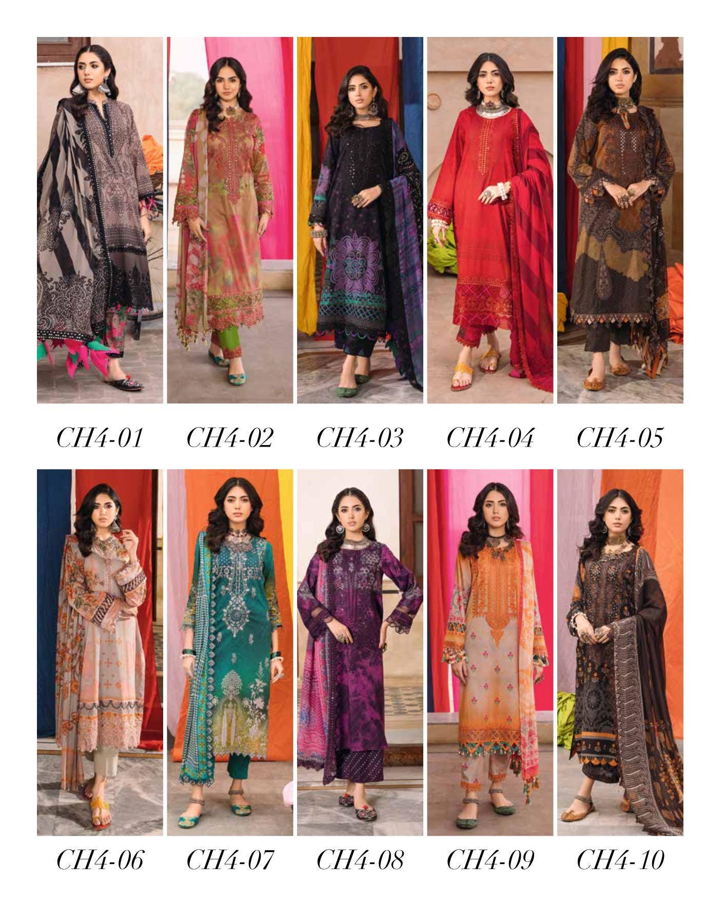 Eid Dress For Womens - Pakistani Embroidered Lawn Ramadan Partywear Festival Suits Printed Chunri Dress In Medium & Large Size