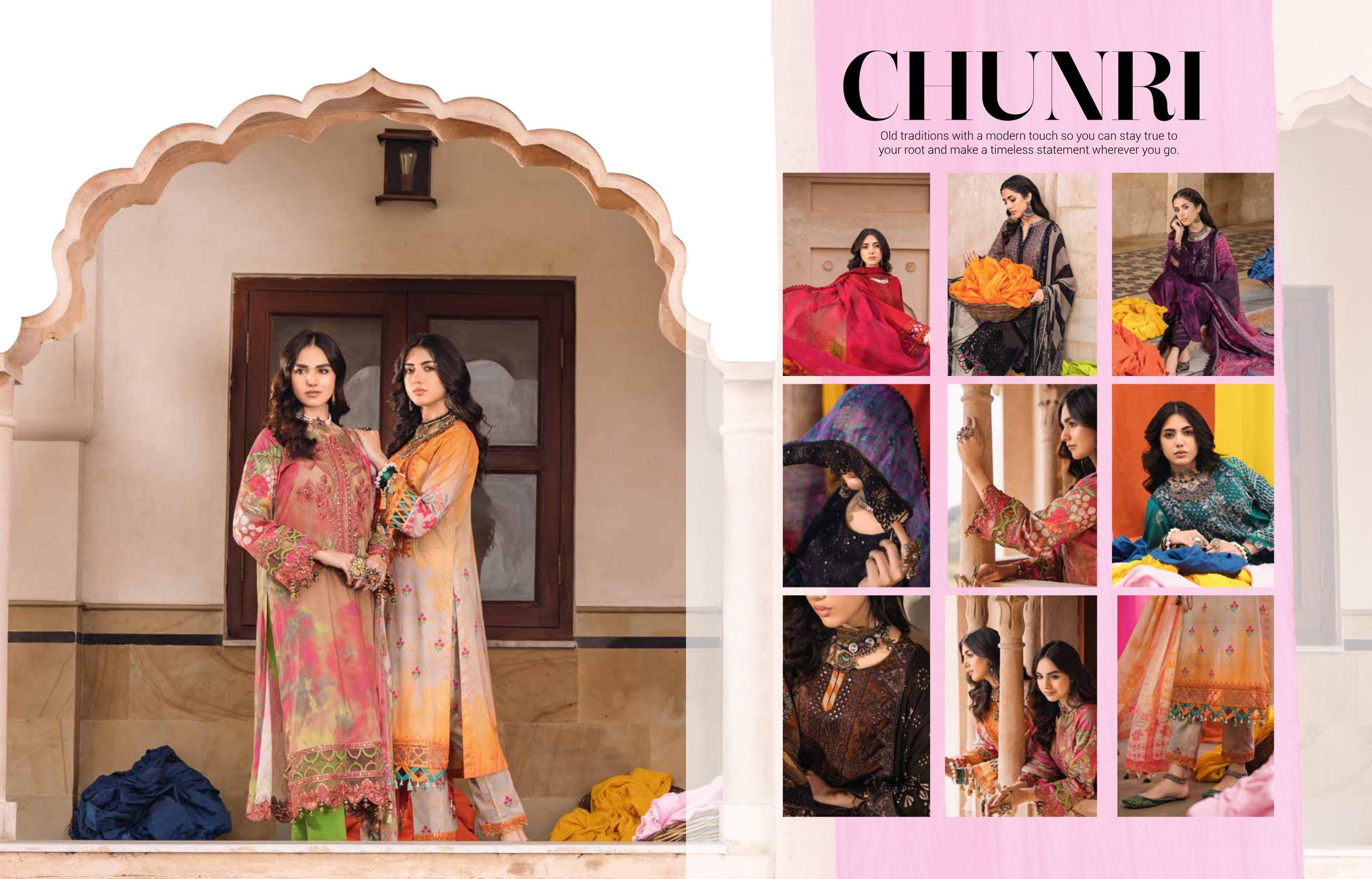 Eid Dress For Womens - Pakistani Embroidered Lawn Ramadan Partywear Festival Suits Printed Chunri Dress In Medium & Large Size