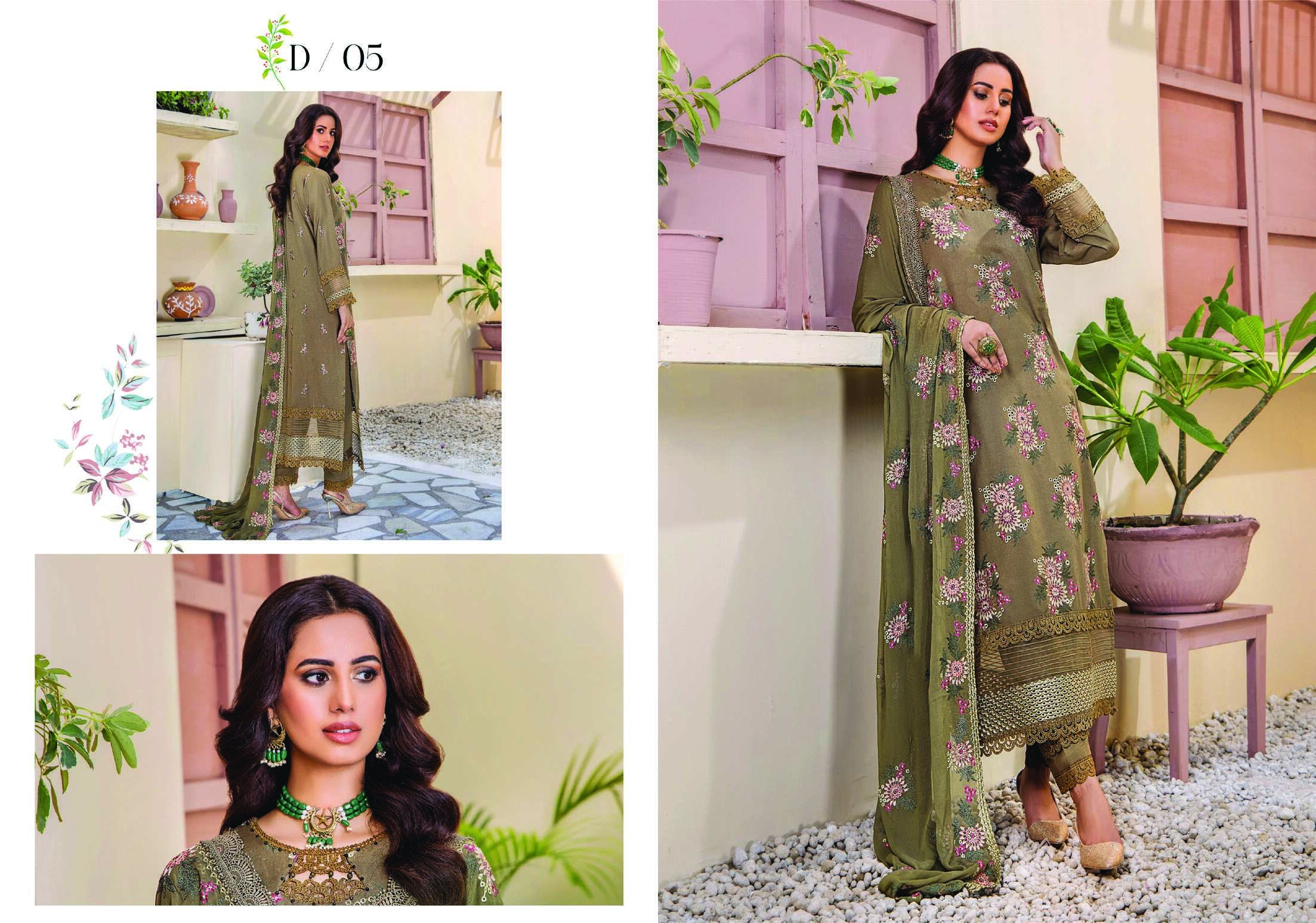 Eid Dress For Womens - Pakistani Embroidered Karandi Ramadan Partywear Festival Suits Salwar Kameez Suit In Large Size By Rumli