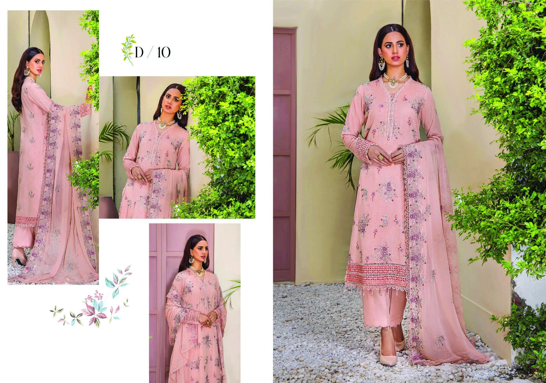 Eid Dress For Womens - Pakistani Embroidered Karandi Ramadan Partywear Festival Suits Salwar Kameez Suit In Large Size By Rumli