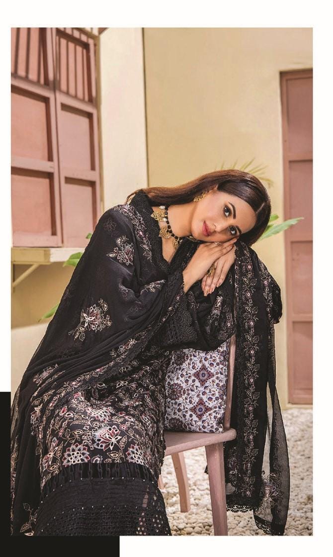 Eid Dress For Womens - Pakistani Embroidered Karandi Ramadan Partywear Festival Suits Salwar Kameez Suit In Large Size By Rumli