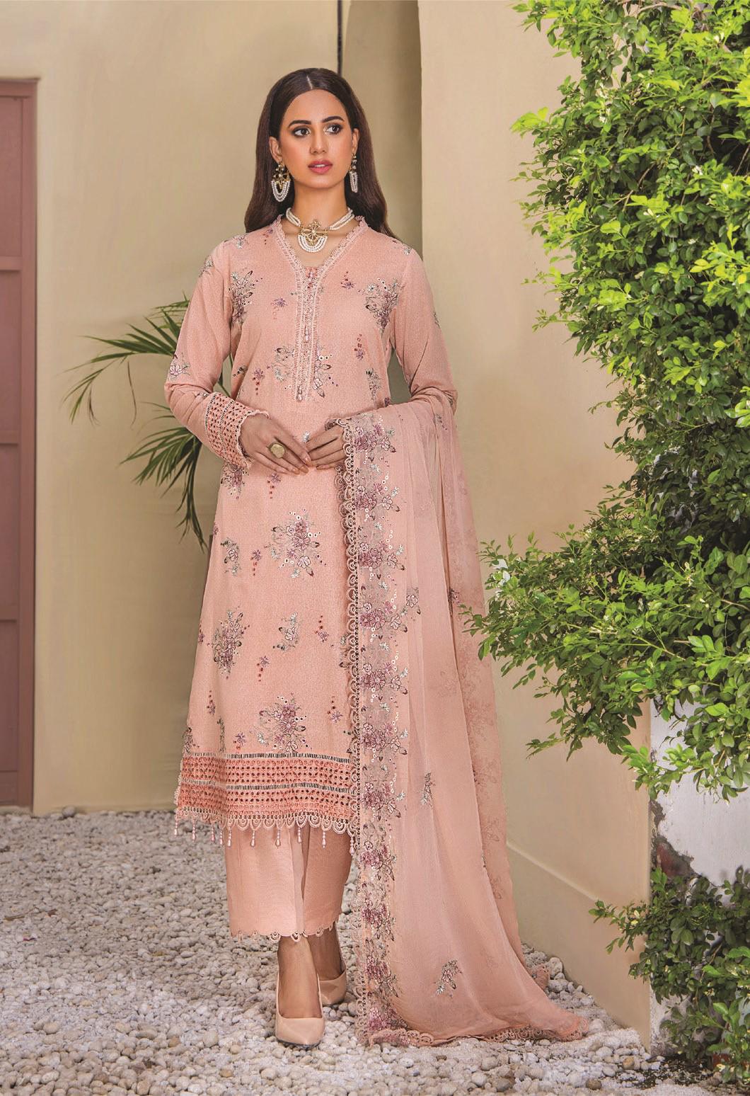 Eid Dress For Womens - Pakistani Embroidered Karandi Ramadan Partywear Festival Suits Salwar Kameez Suit In Large Size By Rumli