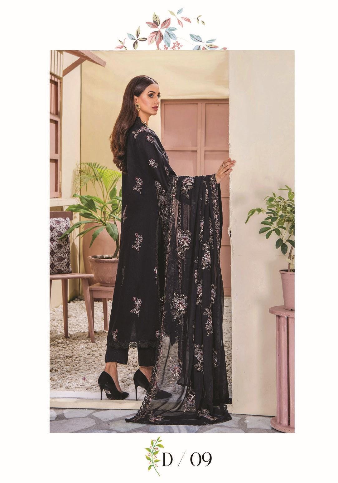 Eid Dress For Womens - Pakistani Embroidered Karandi Ramadan Partywear Festival Suits Salwar Kameez Suit In Large Size By Rumli