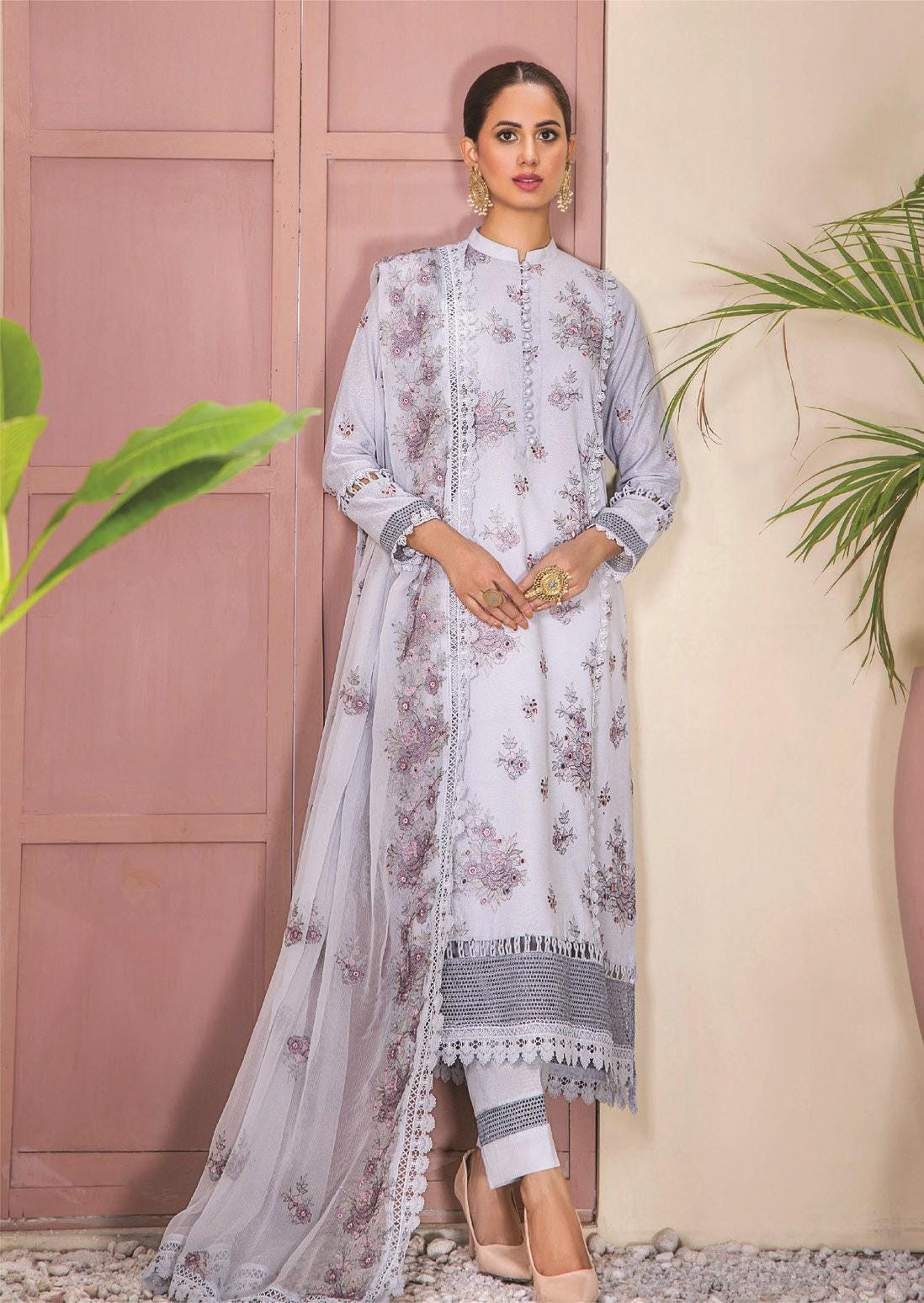 Eid Dress For Womens - Pakistani Embroidered Karandi Ramadan Partywear Festival Suits Salwar Kameez Suit In Large Size By Rumli