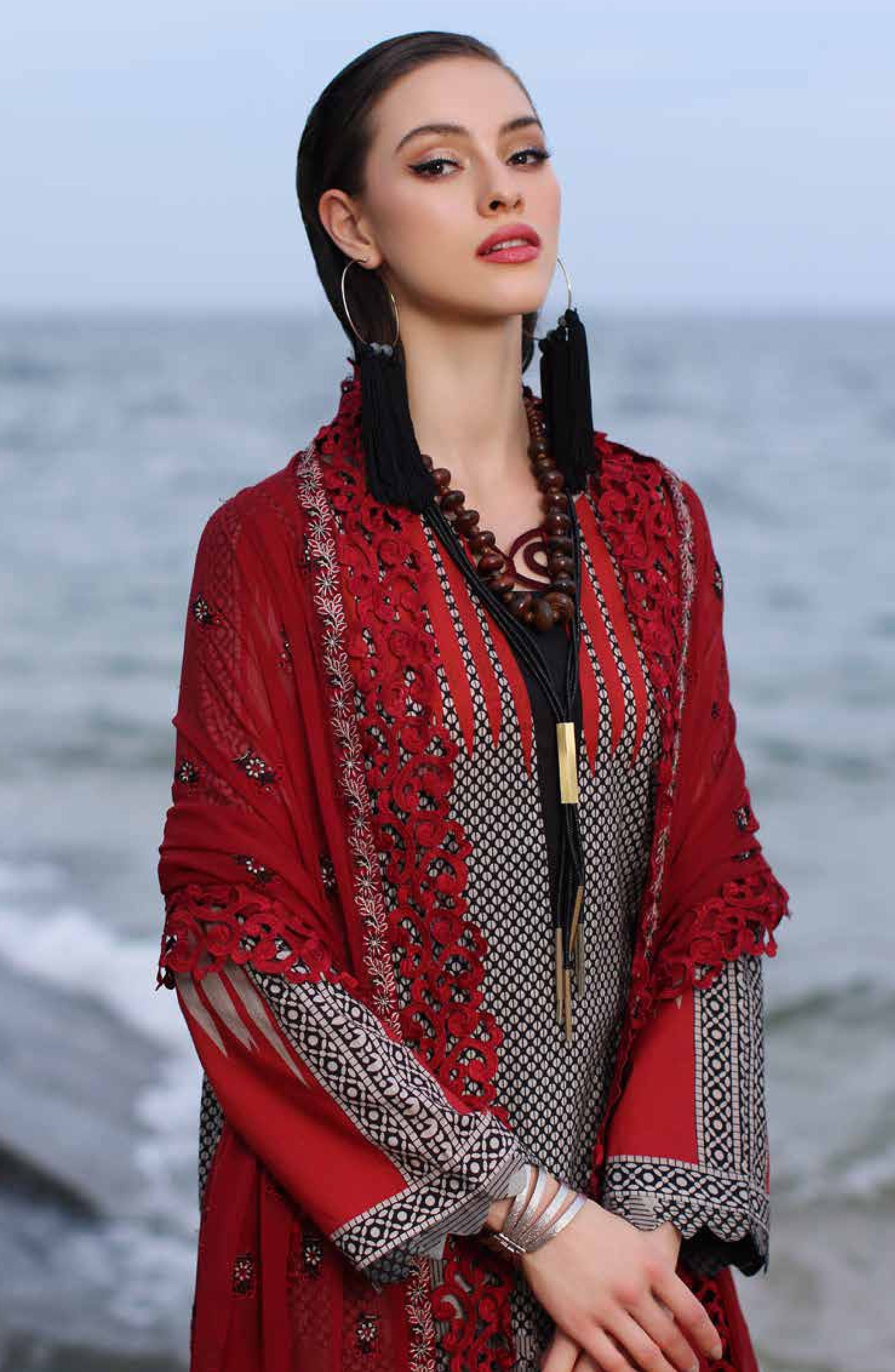Eid Dress For Womens - Pakistani Embroidered Lawn Ramadan Partywear Festival Suits Salwar Kameez Suit In Medium & Large Size
