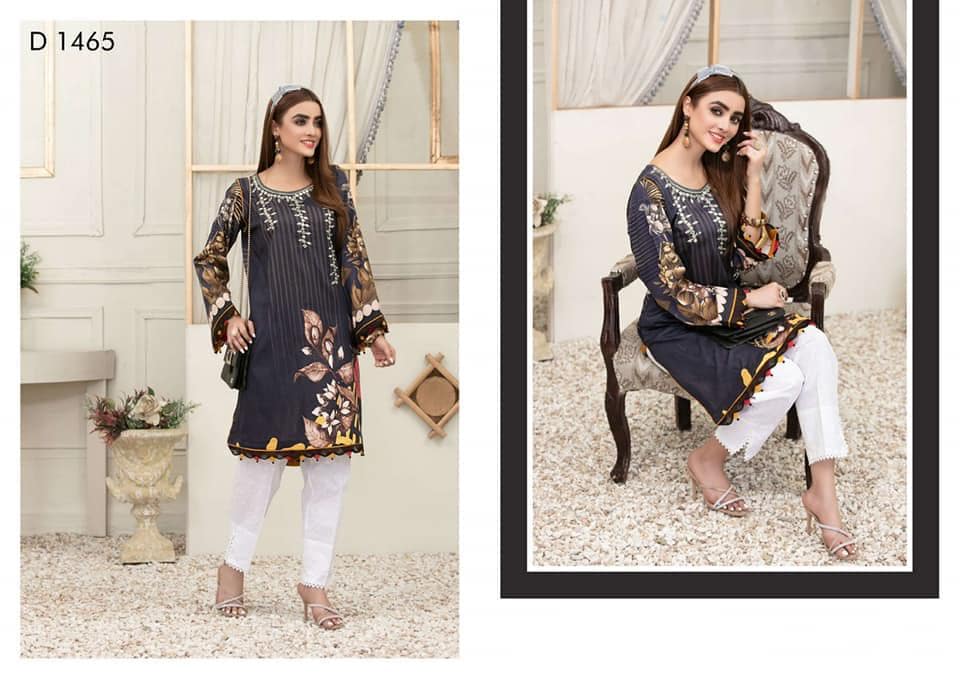Eid Dress For Womens - Pakistani Embroidered Lawn Kurti for Girls Ramadan Partywear Festival Suits Kurti Available In Small & Medium Size