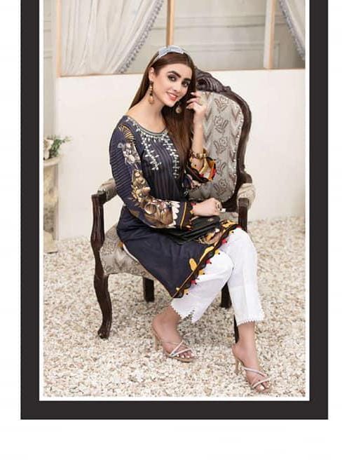 Eid Dress For Womens - Pakistani Embroidered Lawn Kurti for Girls Ramadan Partywear Festival Suits Kurti Available In Small & Medium Size