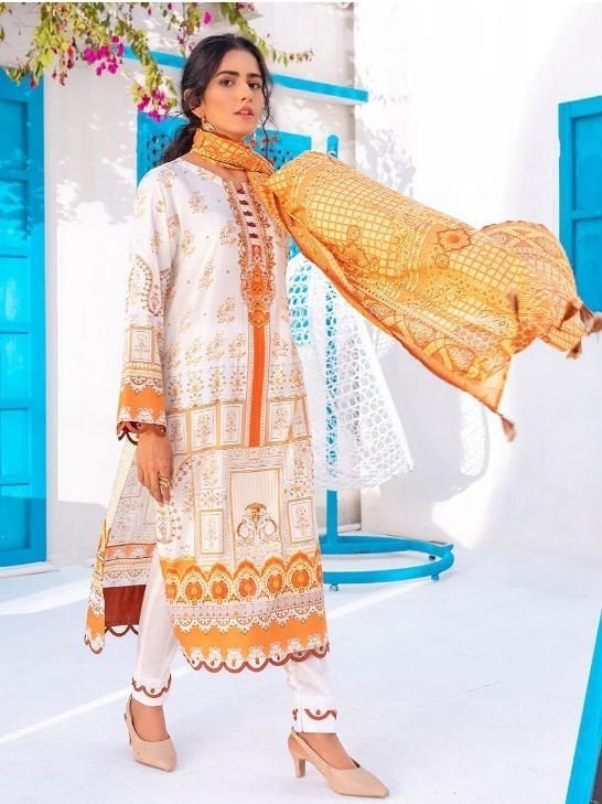 Eid Unstitched Eid Partywear Dress Pakistani Branded Designer Dress Unstitched 3pc Dress Dailywear Lawn Dress Unstitched Salwar Kameez Suit