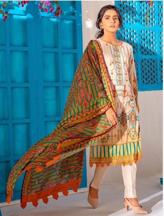 Eid Unstitched Eid Partywear Dress Pakistani Branded Designer Dress Unstitched 3pc Dress Dailywear Lawn Dress Unstitched Salwar Kameez Suit
