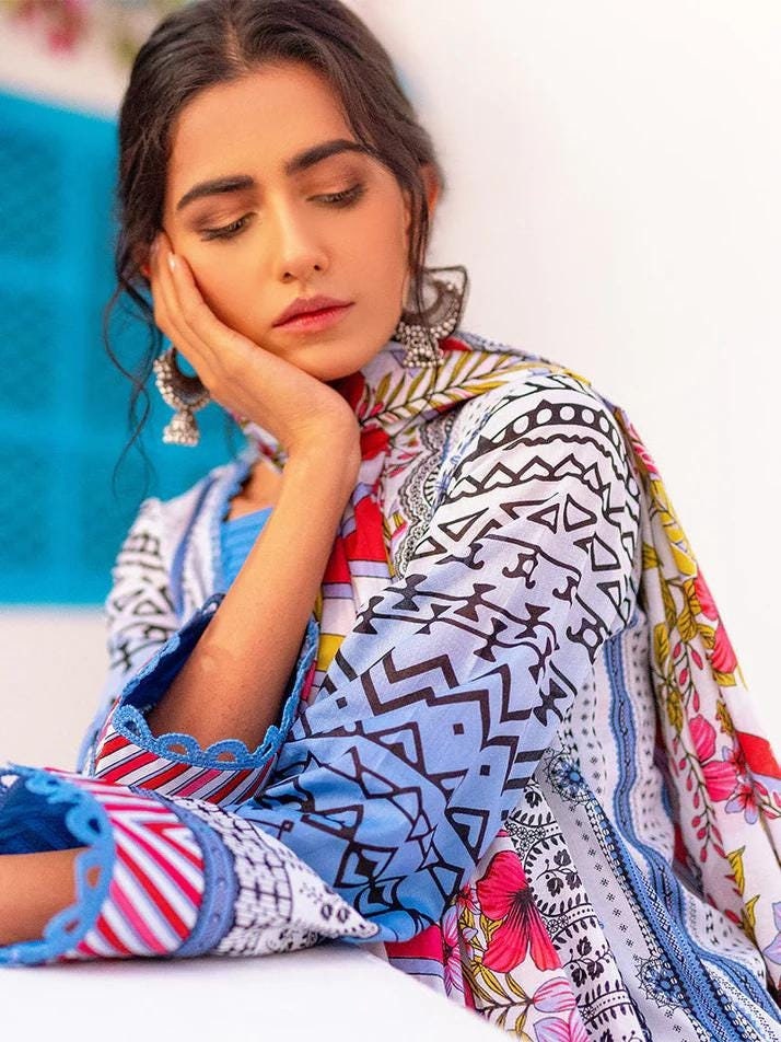 Eid Unstitched Eid Partywear Dress Pakistani Branded Designer Dress Unstitched 3pc Dress Dailywear Lawn Dress Unstitched Salwar Kameez Suit