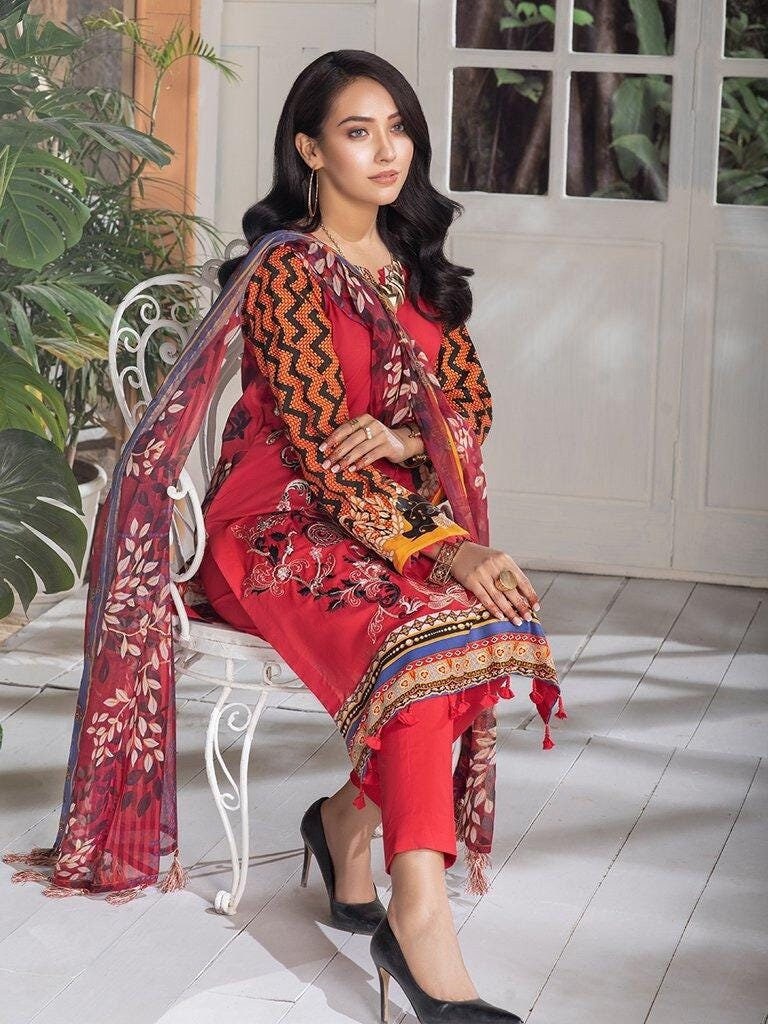Eid Unstitched Eid Partywear Dress Pakistani Branded Designer Dress Unstitched 3pc Dress Dailywear Lawn Dress Unstitched Salwar Kameez Suit