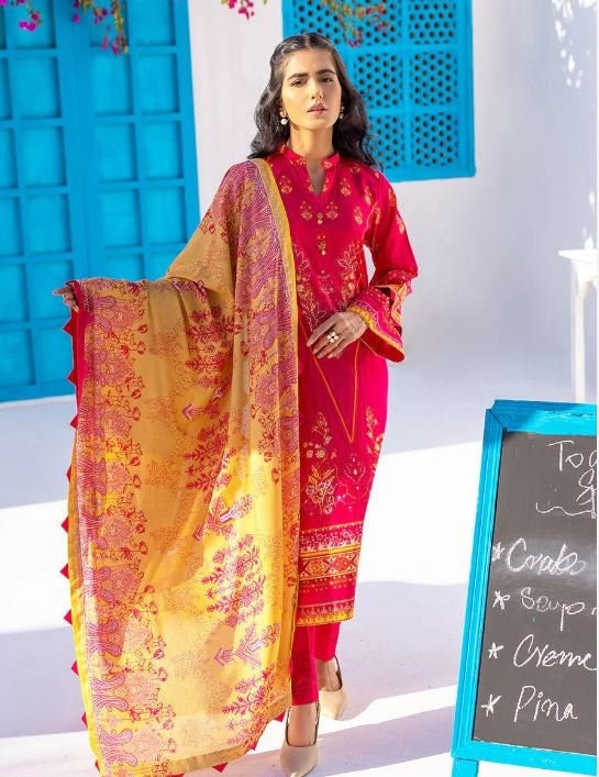 Eid Unstitched Eid Partywear Dress Pakistani Branded Designer Dress Unstitched 3pc Dress Dailywear Lawn Dress Unstitched Salwar Kameez Suit