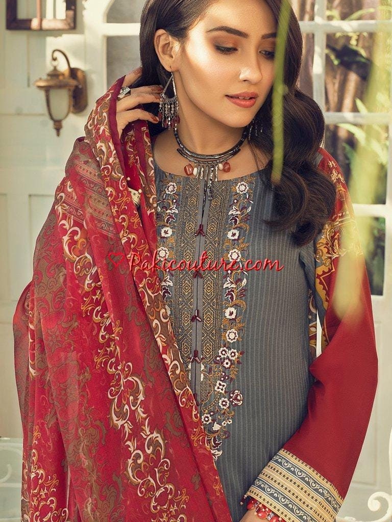Eid Unstitched Eid Partywear Dress Pakistani Branded Designer Dress Unstitched 3pc Dress Dailywear Lawn Dress Unstitched Salwar Kameez Suit