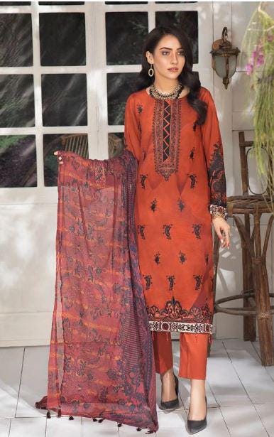 Eid Unstitched Eid Partywear Dress Pakistani Branded Designer Dress Unstitched 3pc Dress Dailywear Lawn Dress Unstitched Salwar Kameez Suit