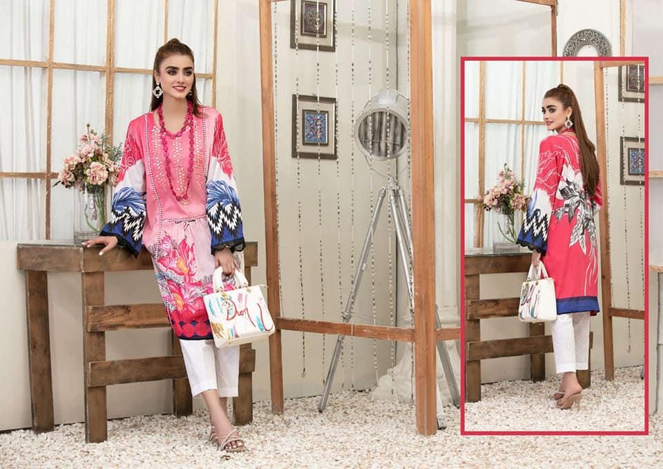 Eid Dress For Womens - Pakistani Embroidered Lawn Kurti for Girls Ramadan Partywear Festival Suits Girls Kurti In Small, Medium & Large Size