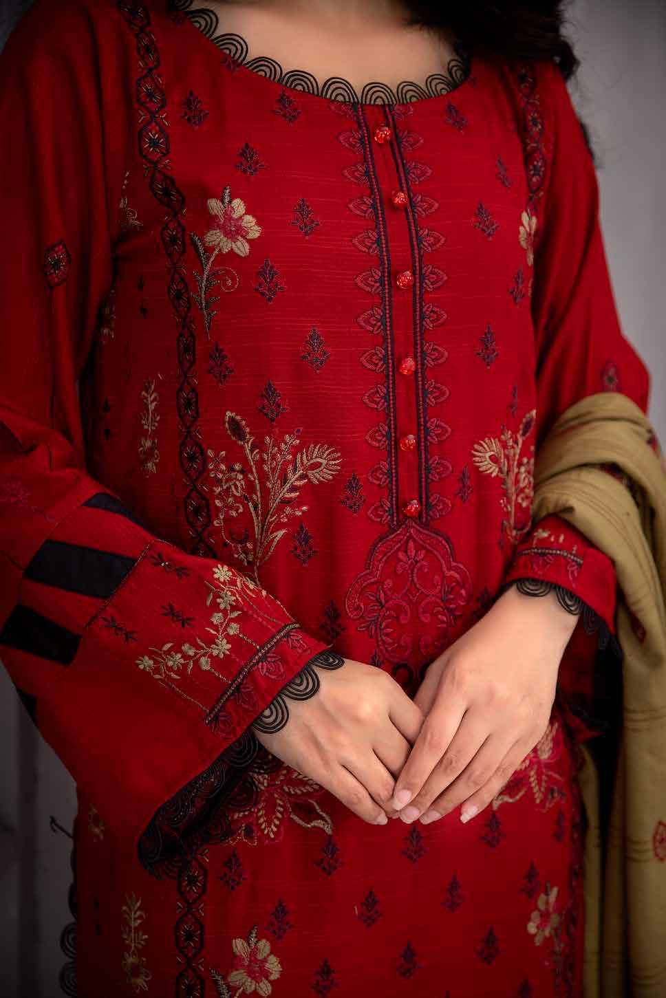 Eid Dress For Womens - Pakistani Embroidered Leather Peach Ramadan Partywear Festival Suits Salwar Kameez Suit In Medium Size