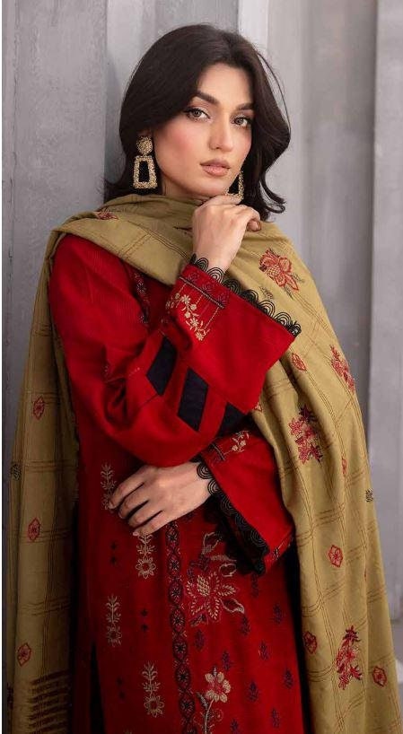 Eid Dress For Womens - Pakistani Embroidered Leather Peach Ramadan Partywear Festival Suits Salwar Kameez Suit In Medium Size
